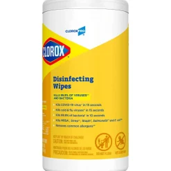 CloroxPro Clorox Disinfecting Wipes, Lemon Fresh, 75 Wipes Per Canister, Box Of 6 Canisters