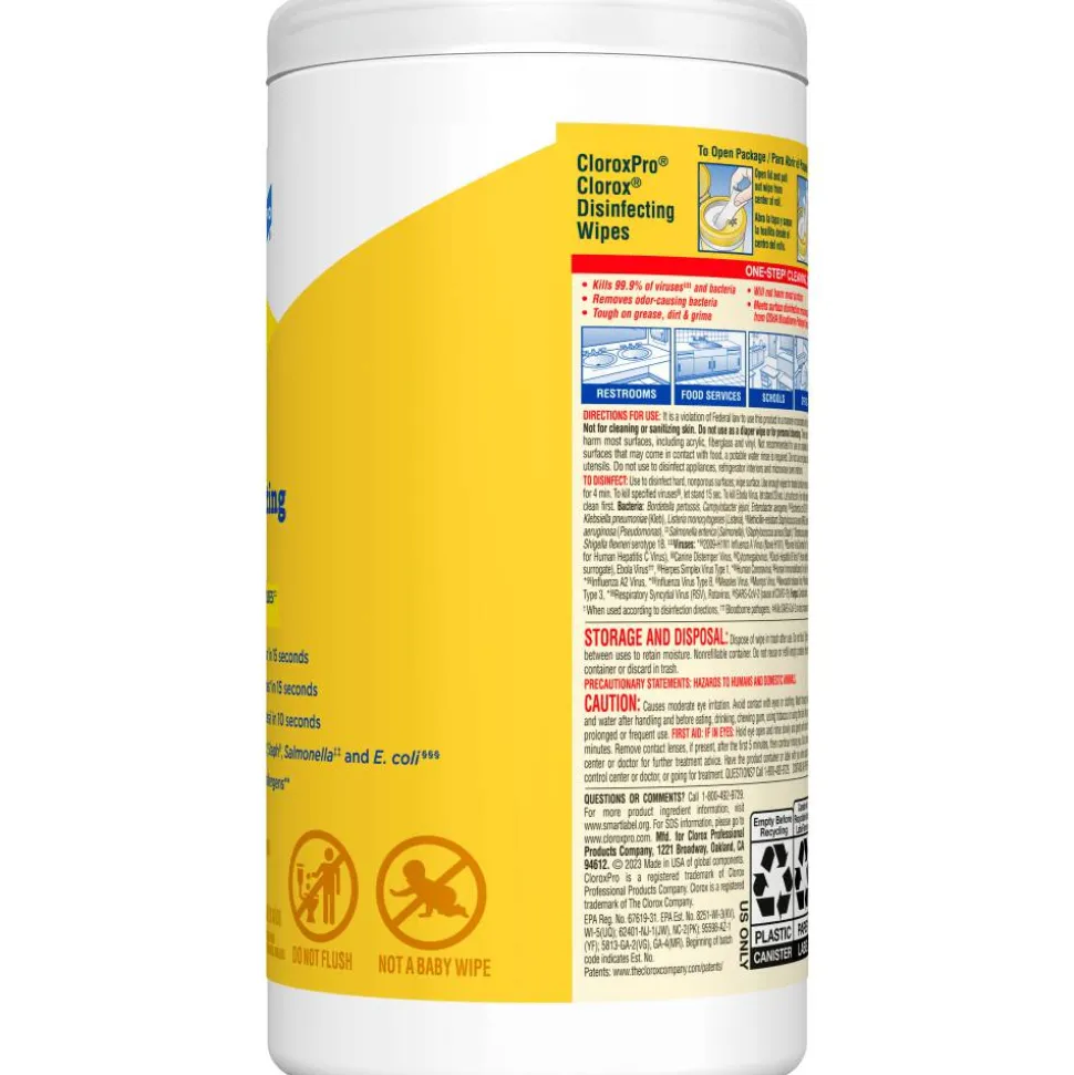 CloroxPro Clorox Disinfecting Wipes, Lemon Fresh, 75 Count (15948)