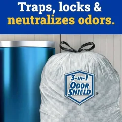 CloroxPro Glad ForceFlex Tall Kitchen Drawstring Trash Bags, 0.9 mil, 13 Gallon, Grey, Box Of 100
