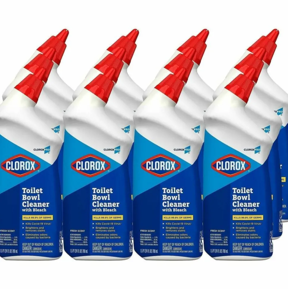 CloroxPro Toilet Bowl Cleaner WIth Bleach, 24 fl oz (0.8 quart), Fresh Scent, 30 / Bundle