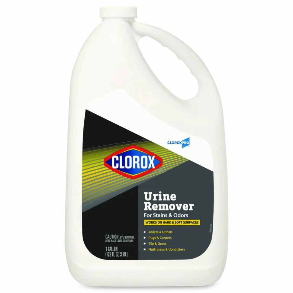 CloroxPro Urine Remover for Stains and Odors, Clean Floral Scent, 128 oz Refill Bottle, 4/Carton