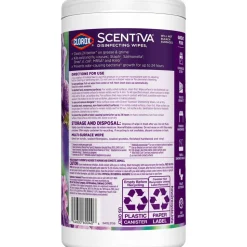 Clorox Scentiva Wipes, Bleach Free Cleaning Wipes, Lavender & Jasmine, 75 Count (60040)