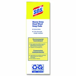 Clorox S.O.S. Steel Wool Heavy-Duty Soap Pads, 15 Per Box, Case Of 12 Boxes