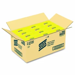 Clorox S.O.S. Steel Wool Heavy-Duty Soap Pads, 15 Per Box, Case Of 12 Boxes