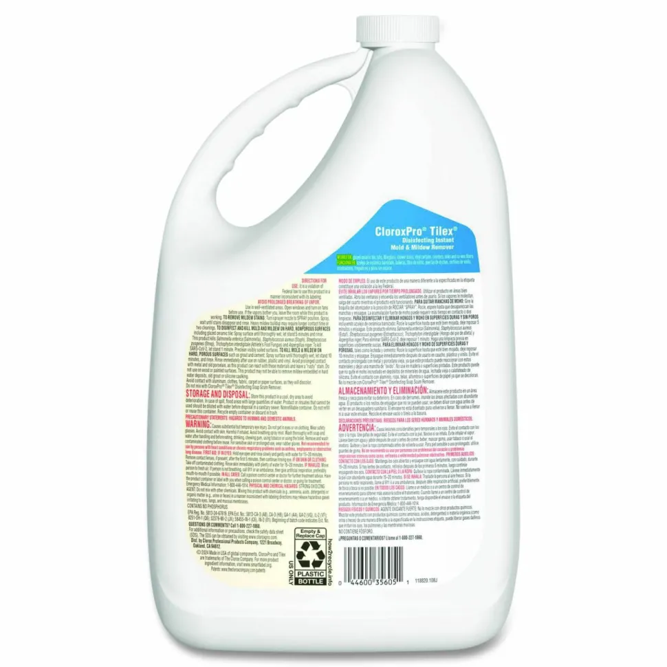 Clorox Tilex Mildew Remover, Unscented, 128 Oz Bottle, Case Of 4