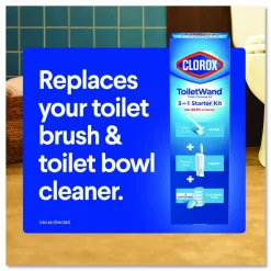Clorox ToiletWand Toilet Cleaning Refills, Toilet Cleaning Scrubbing Pads, Blue/White, 10/Pack, 6 Packs/Carton