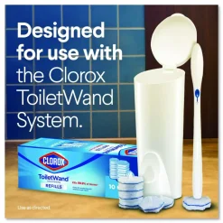 Clorox ToiletWand Toilet Cleaning Refills, Toilet Cleaning Scrubbing Pads, Blue/White, 10/Pack, 6 Packs/Carton