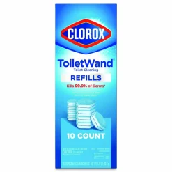 Clorox ToiletWand Toilet Cleaning Refills, Toilet Cleaning Scrubbing Pads, Blue/White, 10/Pack, 6 Packs/Carton