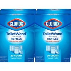 Clorox ToiletWand Toilet Cleaning and Disinfecting Scrubbing Pads Refills, 20 Count, Pack of 4 - Blue, White - 20/Box