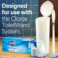 Clorox ToiletWand Toilet Cleaning and Disinfecting Scrubbing Pads Refills, 20 Count, Pack of 4 - Blue, White - 20/Box