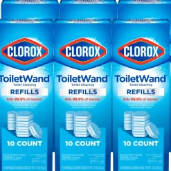 Clorox ToiletWand Toilet Cleaning Refills, Disinfecting Scrubbing Pads, 10 Count, Pack of 6