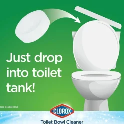 Clorox Ultra Clean Bleach Toilet Tablets, 3.5 Oz, White, Pack Of 2 Tablets
