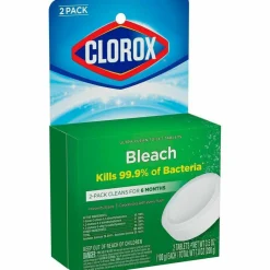 Clorox Ultra Clean Bleach Toilet Tablets, 3.5 Oz, White, Pack Of 2 Tablets