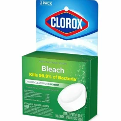 Clorox Ultra Clean Bleach Toilet Tablets, 3.5 Oz, White, Pack Of 2 Tablets