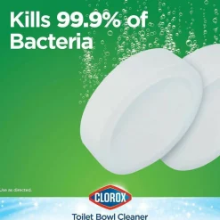 Clorox Ultra Clean Bleach Toilet Tablets, 3.5 Oz, White, Pack Of 2 Tablets