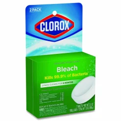 Clorox Ultra Clean Toilet Tablets Bleach - 3.50 oz (0.22 lb) - Deodorize - White - 2/Pack - 6 / Carton