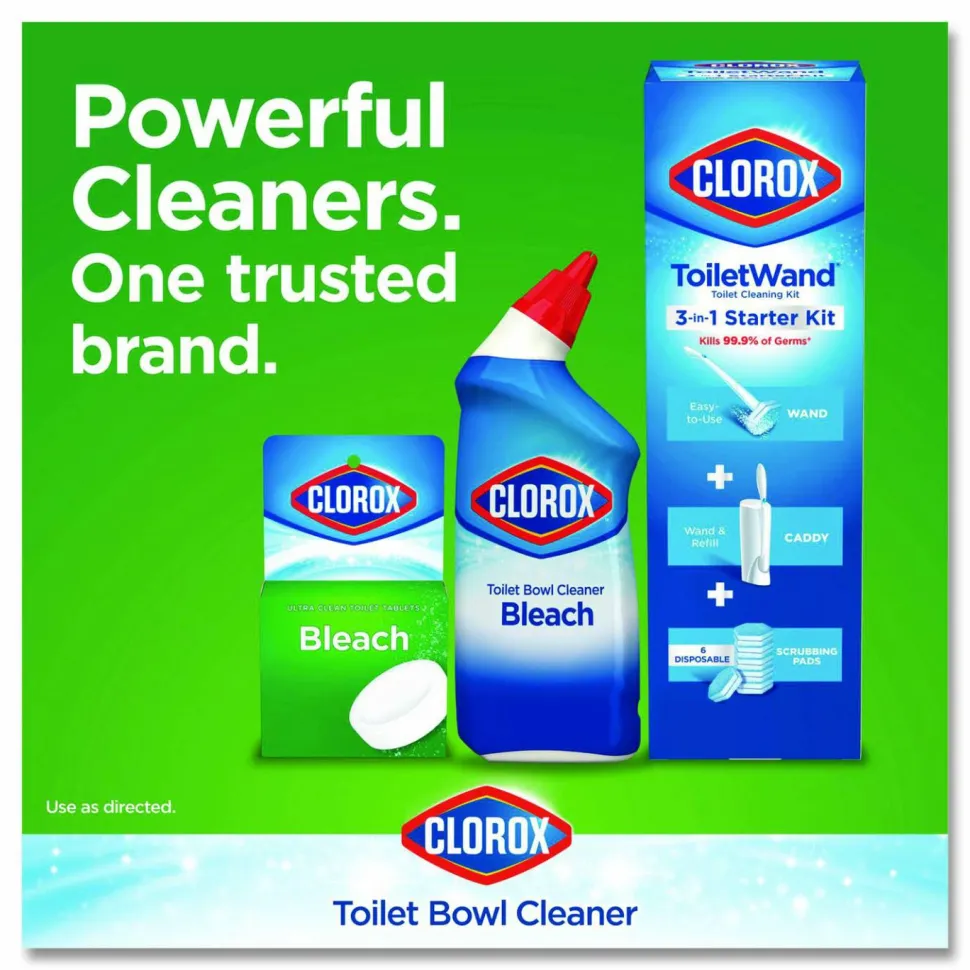 Clorox Ultra Clean Toilet Tablets Bleach - 3.50 oz (0.22 lb) - Deodorize - White - 2/Pack - 6 / Carton