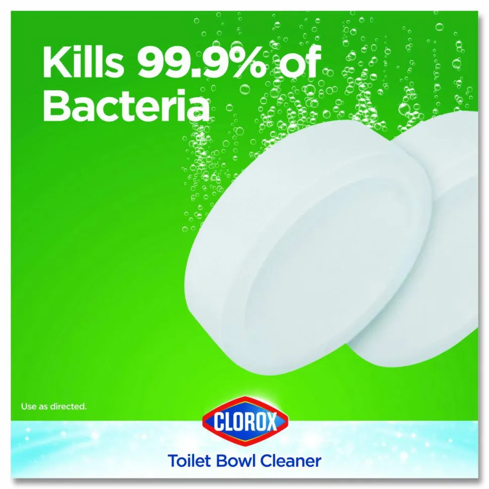 Clorox Ultra Clean Toilet Tablets Bleach - 3.50 oz (0.22 lb) - Deodorize - White - 2/Pack - 6 / Carton