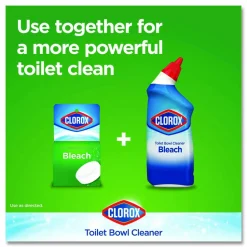 Clorox Ultra Clean Toilet Tablets Bleach - 3.50 oz (0.22 lb) - Deodorize - White - 2/Pack - 6 / Carton
