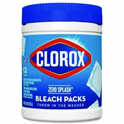 Clorox Zero Splash Bleach Packs, Regular Scent, 12 Packs/Canister, 6 Canisters/Carton