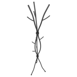 Coat Rack, Hall Tree, Free Standing, 11 Hooks, Entryway, 74"H, Bedroom, Black Metal, Contemporary, Modern