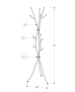 Coat Rack, Hall Tree, Free Standing, 11 Hooks, Entryway, 74