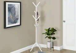 Coat Rack, Hall Tree, Free Standing, 8 Hooks, Entryway, 70