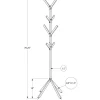 Coat Rack, Hall Tree, Free Standing, 8 Hooks, Entryway, 70"H, Bedroom, Black Metal, Contemporary, Modern