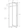 Coat Rack, Hall Tree, Free Standing, Hanging Bar, Entryway, 72"H, Bedroom, White Metal, Contemporary, Modern