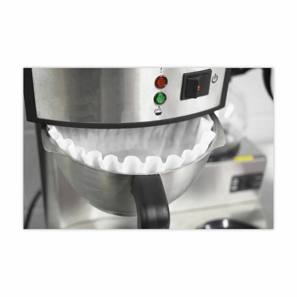Coffee Pro Basket Filters for Drip Coffeemakers, 10 to 12 Cup Size, White, 200/Pack