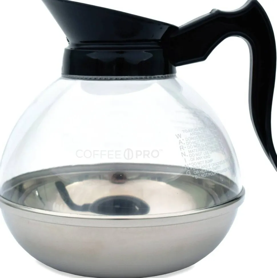 Coffee Pro Unbreakable Regular Coffee Decanter, 60 oz, Black Handle