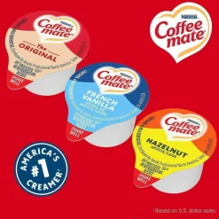 Coffee-Mate Creamer Singles Variety Pack, 0.38 Oz, 50 Creamers Per Carton, Case of 3 Cartons