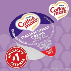 Coffee mate Italian Sweet Creme Nondairy Liquid Creamer Singles - Italian Sweet Creme Flavor - 0.38 fl oz (11 mL) - 180 / Carton