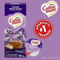 Coffee mate Liquid Coffee Creamer, Italian Sweet Cream, 0.38 oz Mini Cups, 50/Box