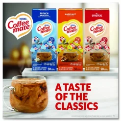 Coffee mate Liquid Coffee Creamer, Assorted Flavors, 0.38 oz Mini Cups, 150/Carton