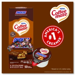 Coffee mate Liquid Coffee Creamer, Snickers, 0.38 oz Mini Cups, 200/Carton