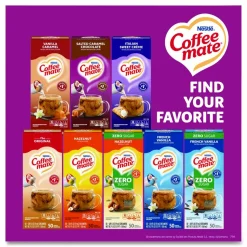 Coffee mate Liquid Coffee Creamer, Salted Caramel Chocolate, 0.38 oz Mini Cups, 50/Box, 4 Boxes/Carton