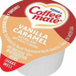 Coffee mate Liquid Coffee Creamer, Vanilla Caramel, 0.38 oz Mini Cups, 50/Box, 4 Boxes/Carton