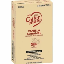 Coffee mate Liquid Coffee Creamer, Vanilla Caramel, 0.38 oz Mini Cups, 50/Box, 4 Boxes/Carton