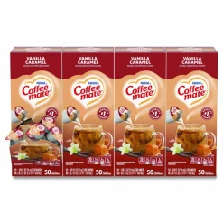 Coffee mate Liquid Coffee Creamer, Vanilla Caramel, 0.38 oz Mini Cups, 50/Box, 4 Boxes/Carton