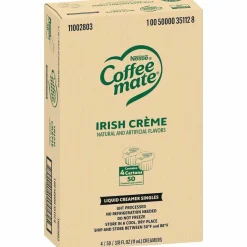 Coffee mate Liquid Coffee Creamer, Irish Cream, 0.38 oz Mini Cups, 50/Box, 4 Boxes/Carton