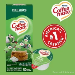 Coffee mate Liquid Coffee Creamer, Irish Cream, 0.38 oz Mini Cups, 50/Box, 4 Boxes/Carton