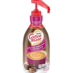 Coffee mate Liquid Creamer Pump Bottle, Salted Caramel Chocolate, 1.5 L Pump Bottle