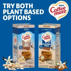 Coffee mate Plant-Based Almond Milk Non-Dairy Liquid Creamer Singles, Natural Vanilla, 0.38 oz Mini Cups, 200/Carton