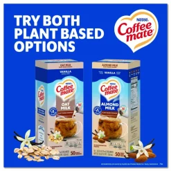 Coffee mate Plant-Based Almond Milk Non-Dairy Liquid Creamer Singles, Natural Vanilla, 0.38 oz Mini Cups, 50/Box