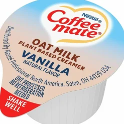 Coffee mate Plant-Based Oat Milk Liquid Creamers, Natural Vanilla, 0.38 oz Mini Cups, 50/Box, 4 Boxes/Carton
