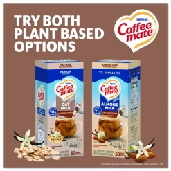 Coffee mate Plant-Based Oat Milk Liquid Creamers, Natural Vanilla, 0.38 oz Mini Cups, 50/Box
