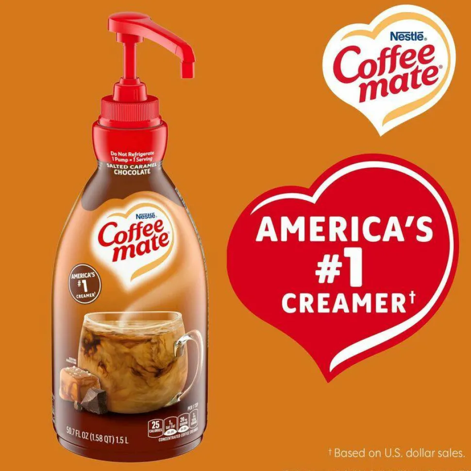 Coffee mate Salted Caramel Chocolate Liquid Concentrate Coffee Creamer - Pump Bottle