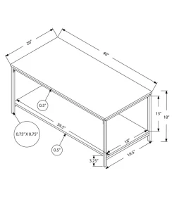 Coffee Table, Accent, Cocktail, Rectangular, Living Room, 40
