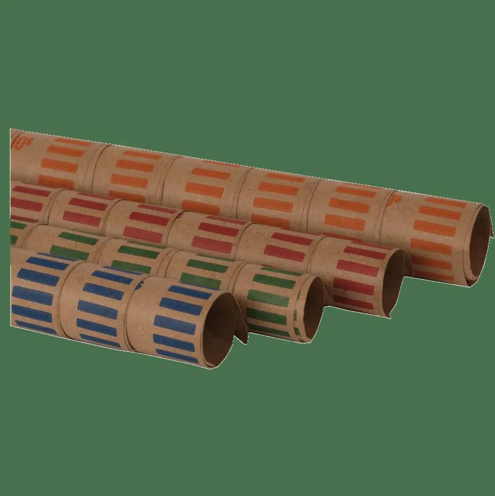 Coin Tainer PAP R Tubular Coin Wrap 1 Denomination Durable, Burst Resistant, Crimped, Pre formed 57 lb Paper Weight Paper Red, 1000/Pack